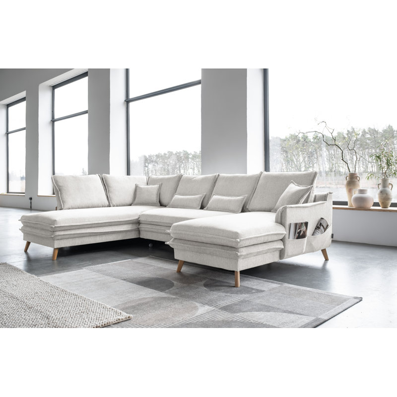 Charming Charlie Limited 8 Seater Sofa Bed, Left facing, Beige