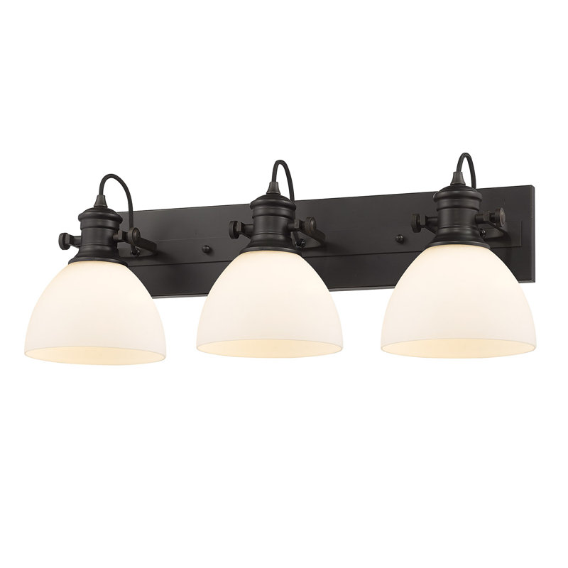 Bales 3 - Light Dimmable Vanity Light, Opal Glass, Rubbed Bronze