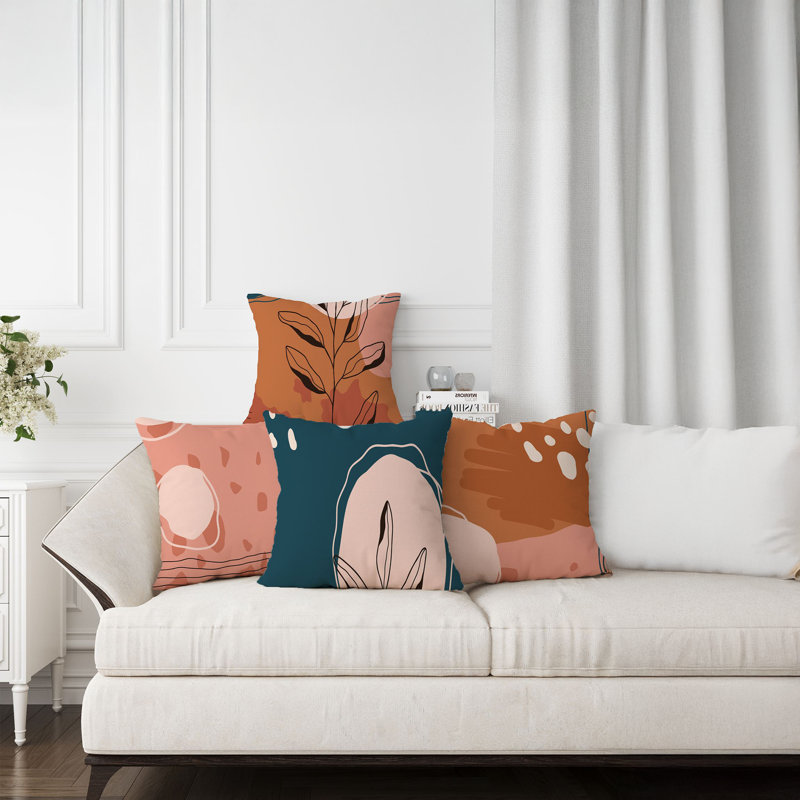 Ensemble de housse de coussin lavable et repassable 4 pièces