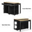 Îlot de cuisine polyvalent de 47 pouces avec table de salle à manger extensible, rangement interne, prise de courant et plusieurs tiroirs-125823268