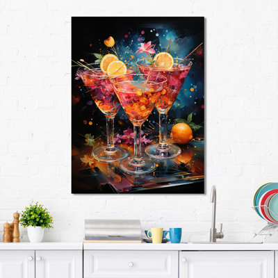 Louvene Cocktail Cocktail Confetti II - Art mural de cocktails