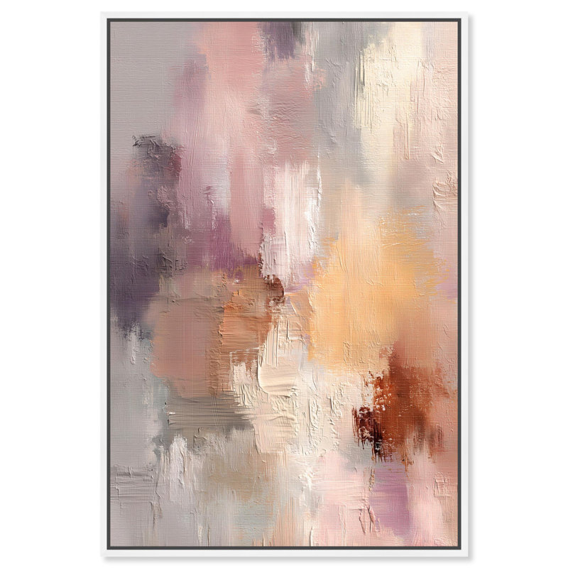 Décoration murale abstraite Hazy Sunset IV par Art Remedy, cadre blanc, 20 x 30, H 31 po x l 21 po, Cadre blanc