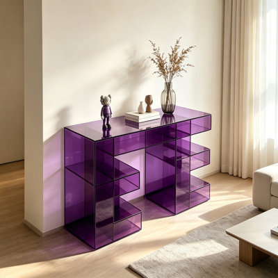 Purple Acrylic Console Table