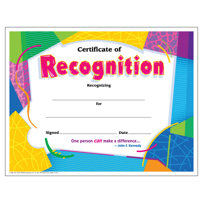 Certificat de reconnaissance