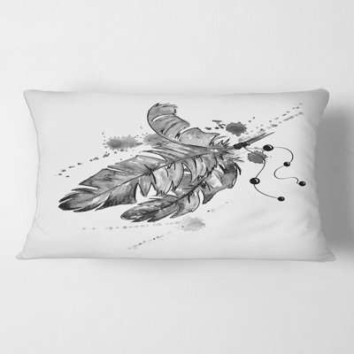 Bird Feathers Impression Rectangular Pillow Cover & Insert