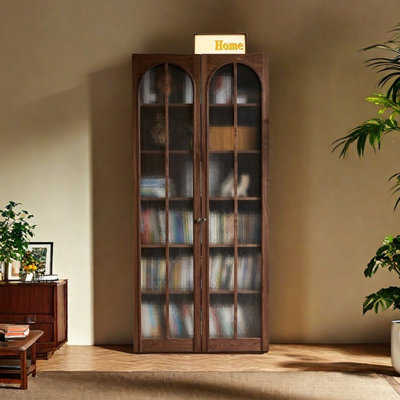 Light luxury high quality black walnut bookcase
