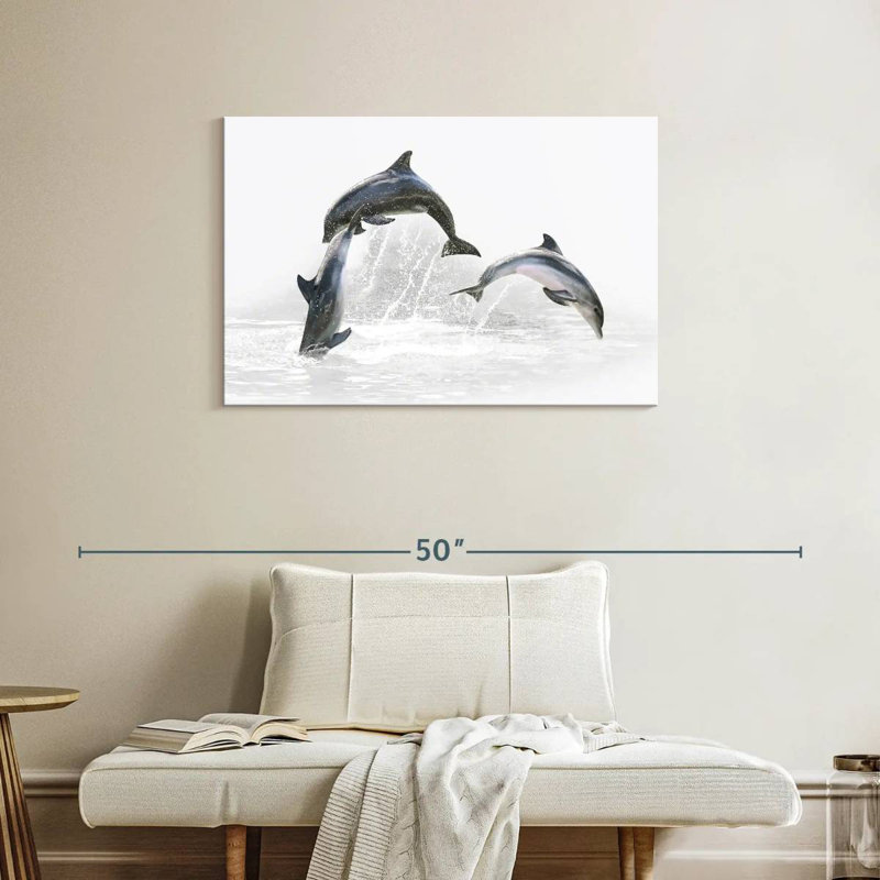 Three Dolphins, 24" H x 36" W