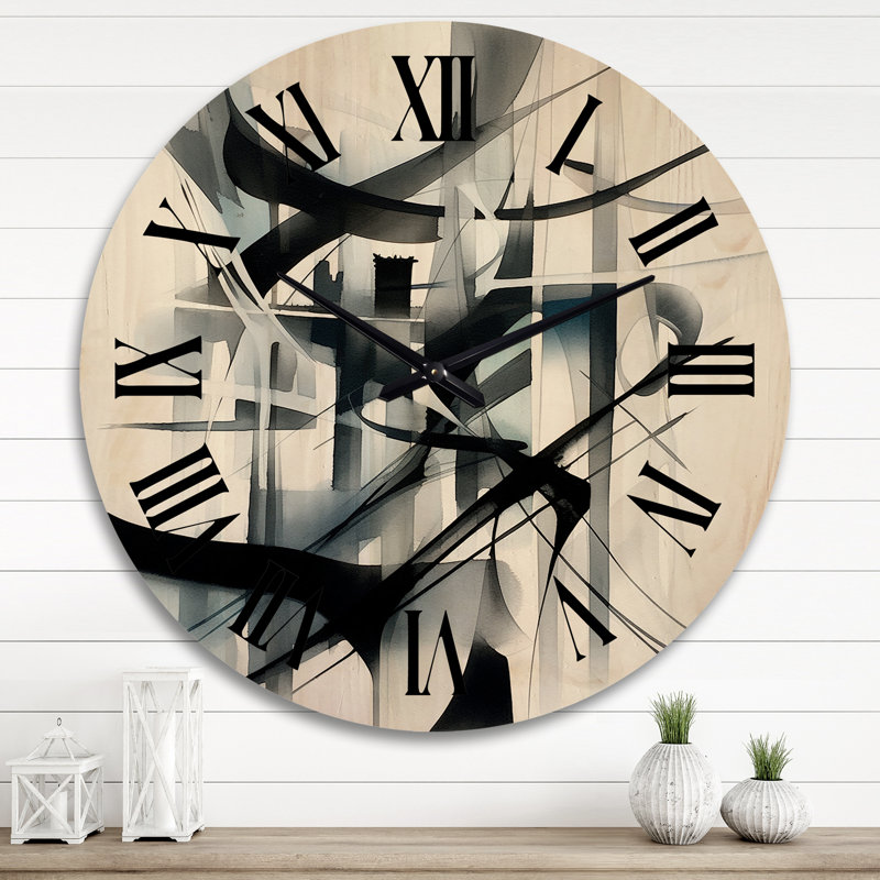 Horloge murale abstraite Neutre Neutre, Très grand
