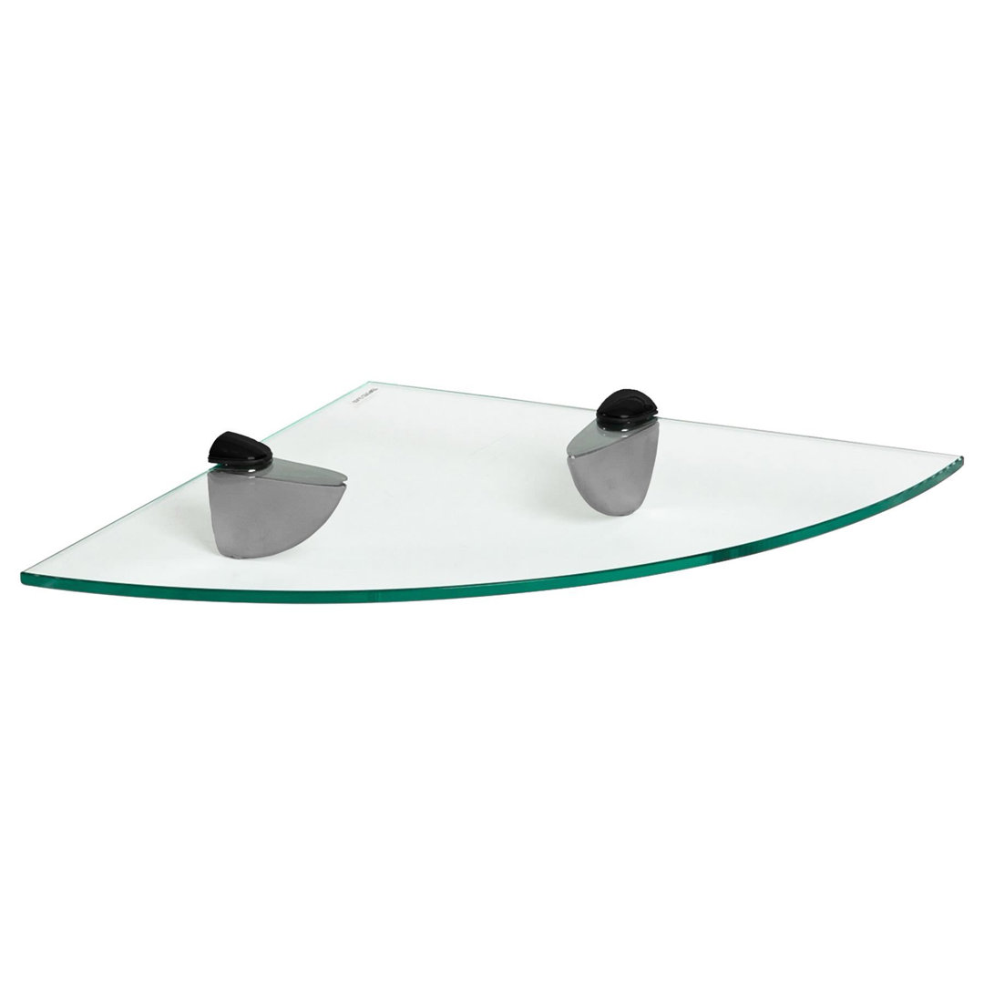 Harbour Housewares Black 30Cm Floating Glass Corner Shelf With Fixings - Image 2