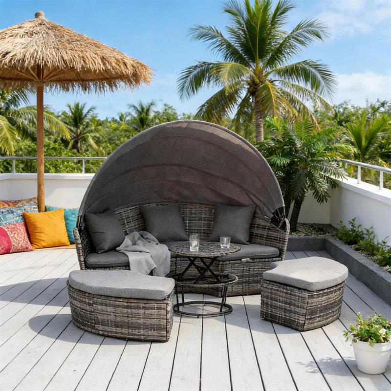 Stylish Outdoor Furniture Conversation Sets, Gray, Gray