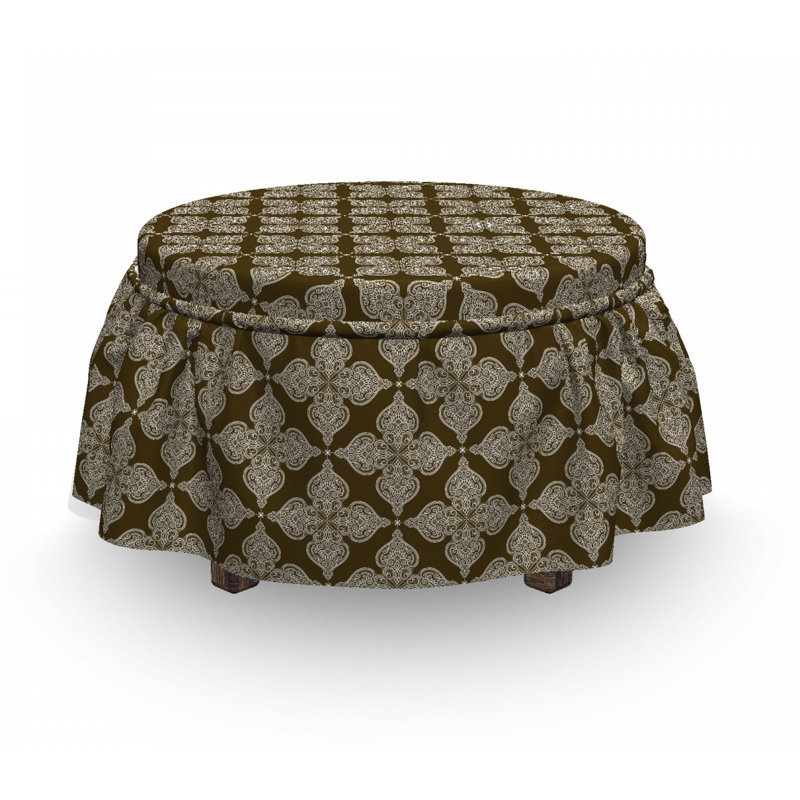 Housse pour repose-pieds floral classique damassé