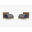 Brown Wicker Outdoor Armless Chair Conversation Set, Deep Sea Navy
