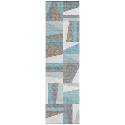 Machine Washable Indoor/Outdoor Chantille ACN2327 Geometric Rug