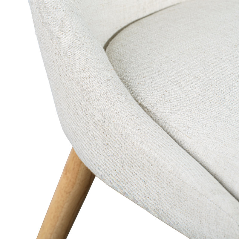 Chaise d'appoint Linden - ivoire avec pieds naturels, Ivory