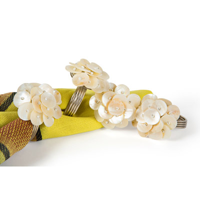 Mother Of Pearl Metal Napkin Ring