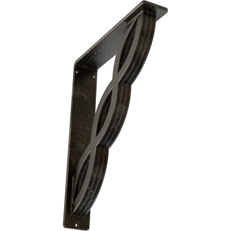 Support en fer forgé, H 12 po x l 2 po x P 10 po, Argenté antique chaleureux