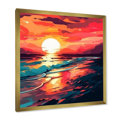 " Sunset On The Beach Expressive Retro Colors I "