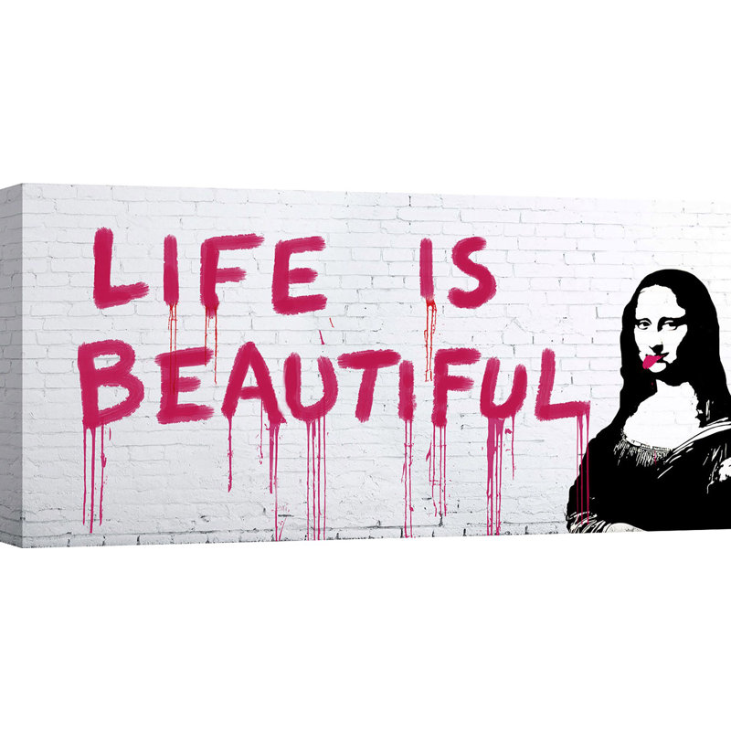 Life Is Beautiful - No Frame Print on Canvas, 70cm H x 140cm W x 4cm D