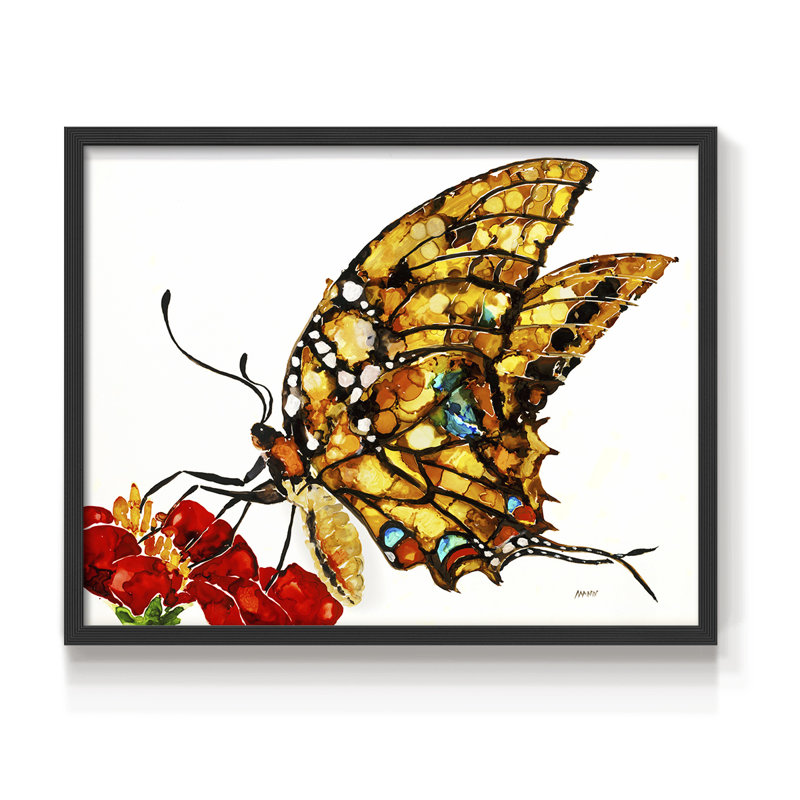 Wings II - Reproduction encadrée - Restickable, H 16 po x l 20 po, Noir, noir, noir, noir