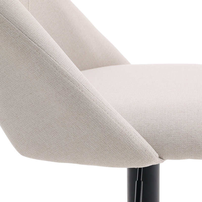 Nesly Swivel Upholstered Adjustable Height Counter Stool with Metal Frame, Beige