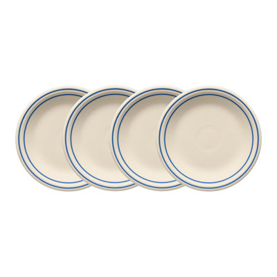  Americana Lapis Band Classic Rim 7 1/4-Inch Salad Plates, Set of 4