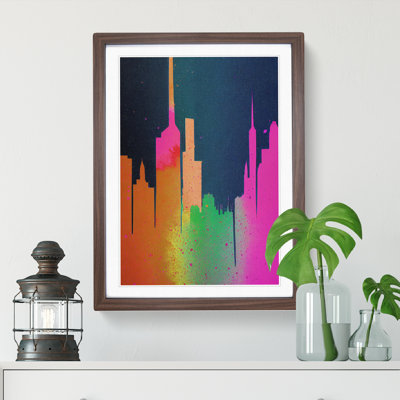 City Skyline Colours No.2 Abstract 1 Piece Single Picture Frame Painting