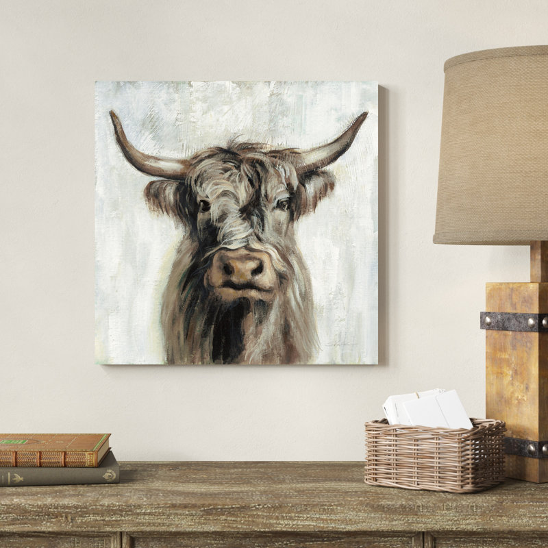 Vache Highland - brun, H 20 po x l 20 po x P 1,25 po