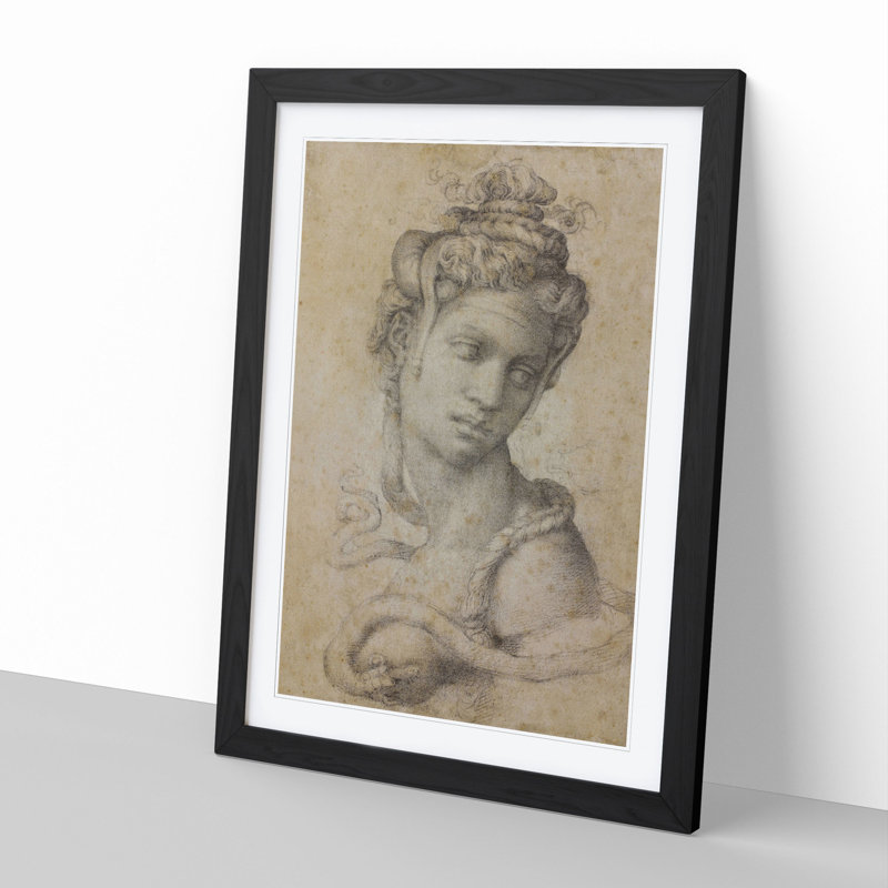 Cleopatra by Michelangelo - Picture Frame Painting, 65cm H x 48cm W x 2cm D, Black Framed