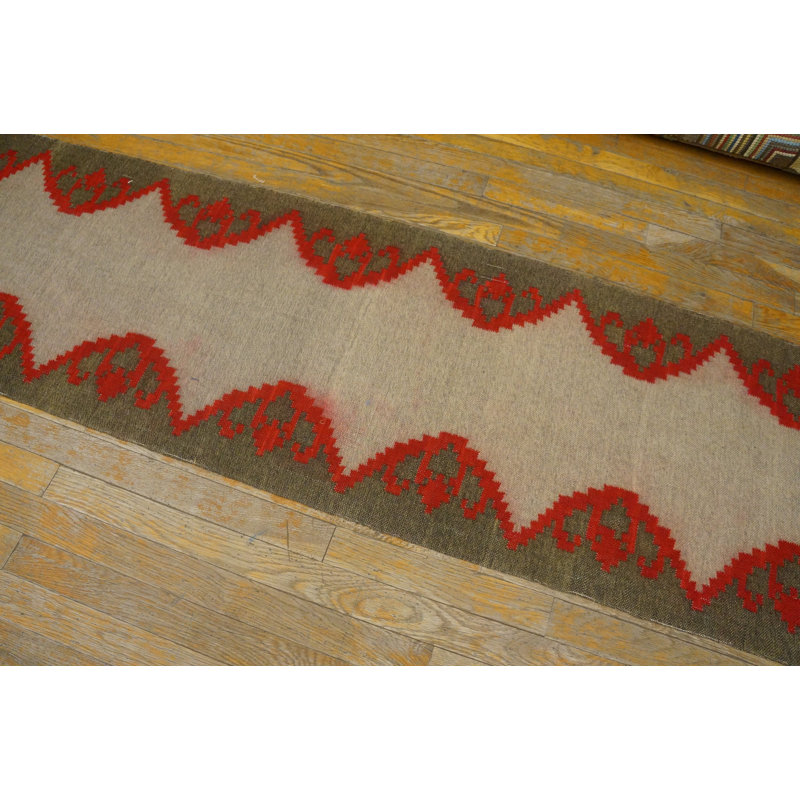 Antique Bessarabian Flat Woven Hallway Runner Rug