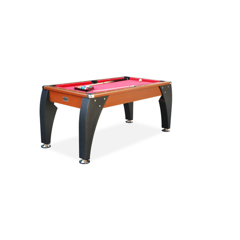 Stark 66" Brown MDF Billiard Pool Table with Red Felt