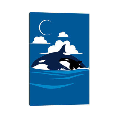 Killer Whale Family by Alberto Perez - Wrapped Canvas Print