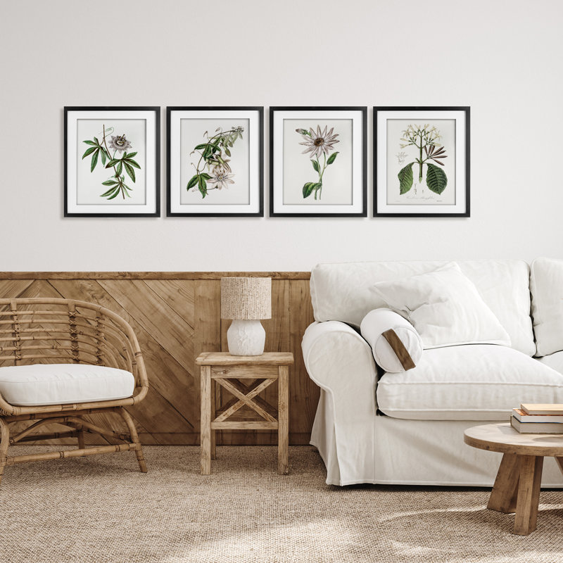 Ensemble de 4 reproductions encadrées sous verre variées, par CAD Designs, Cadre noir minuit, H 16 po x l 13 po