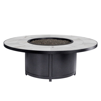 Elba Round Aluminum Propane and Natural Gas Fire Pit Table