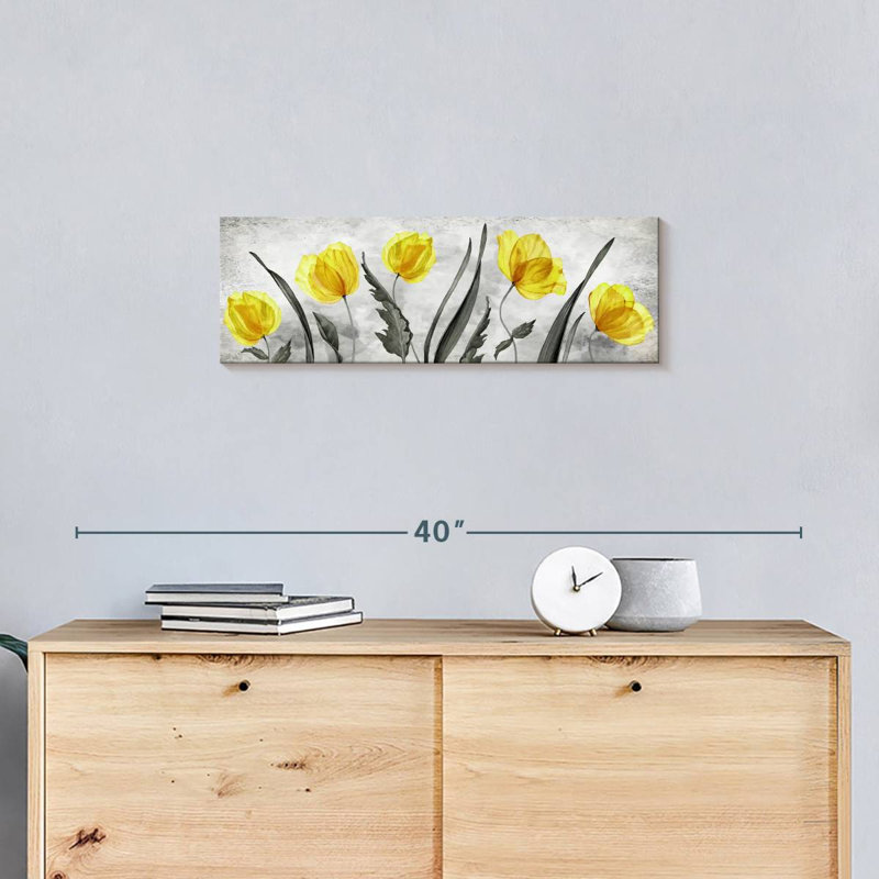 " Bright Yellow Tulips ", 8" H x 24" W x 1" D