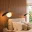 Suspension moderne à 1 lumière dimmable de 19 pouces avec globe en verre albâtre blanc (ensemble de 2)