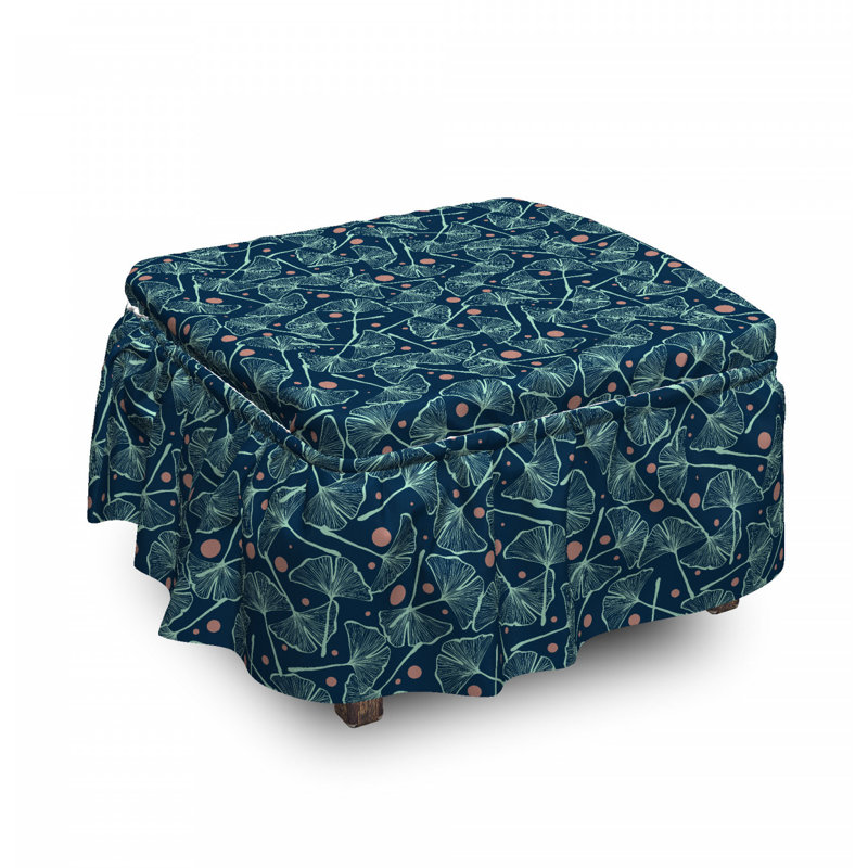Housse pour repose-pieds feuilles de bilboa ginkgo