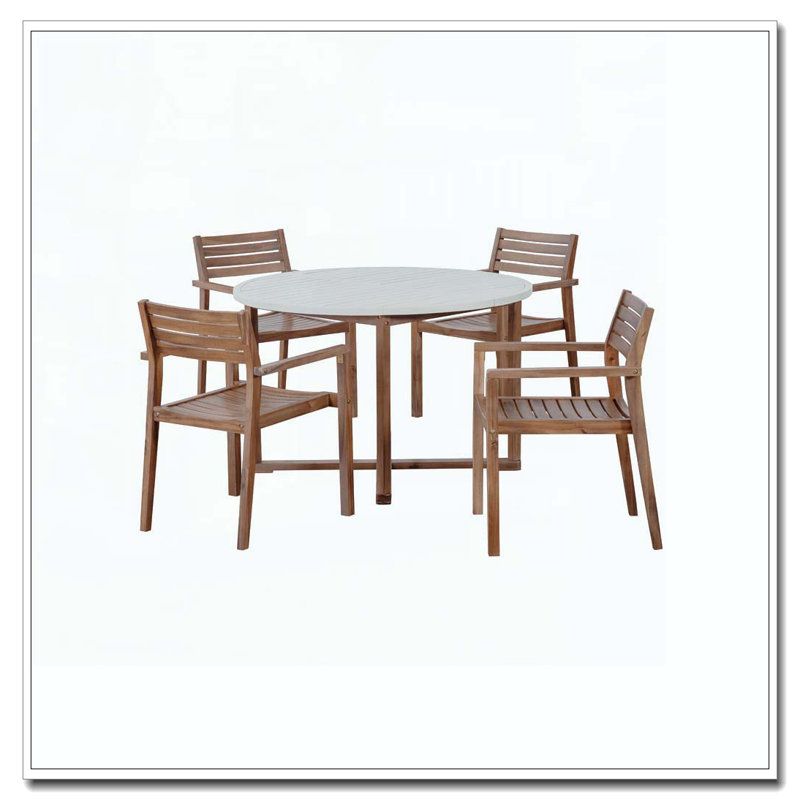 Ensemble repas 5 pièces pour l'extérieur, Brun pâle