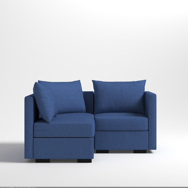 Canapé modulaire convertible 3 places Malena, Bleu