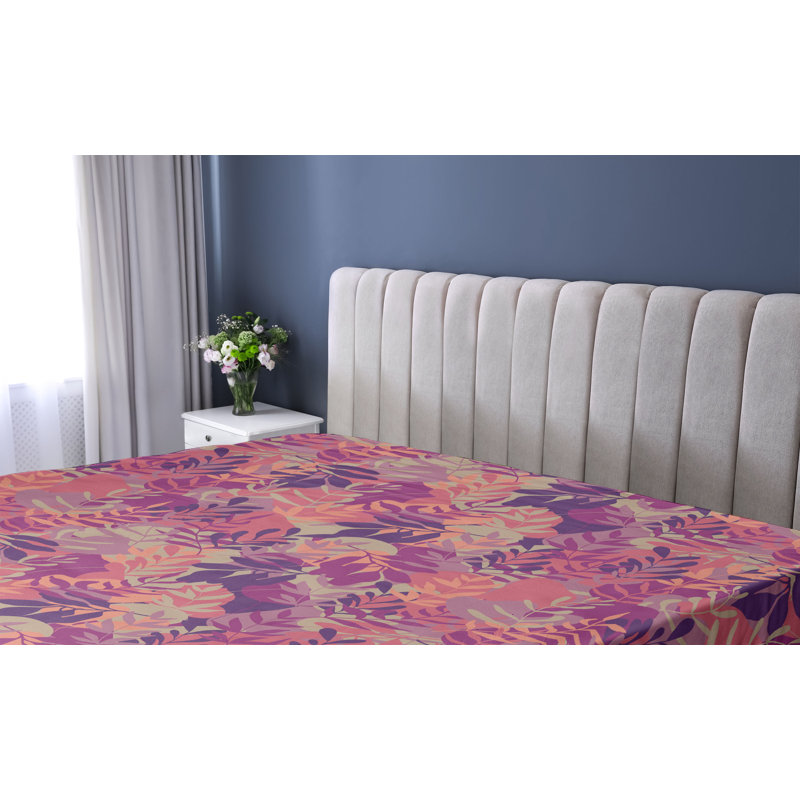 Drap-housse Ambesonne, Drap-housse pour lit simple TG, Magenta, lilas pâle, indigo / floral
