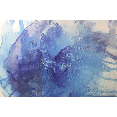 «Blue Lagoon II» par Joyce Creiger, peinture sur toile tendue