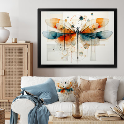 " Teal Dragonfly Ethereal Flight Geometric II "