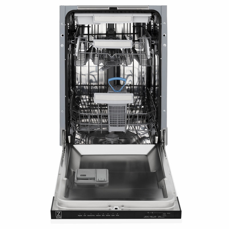 ZLINE Autograph 18 in. Tallac Dishwasher Auto Door Open, 51dBa, White Matte Panel, Gold Handle, Gold