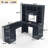 L-Shaped Computer Desk with 2 Cabinets and 2 Drawers, 11 Open Shelves and 1 Right Flip Shelf with Storage, with Power Outlet-1391413947