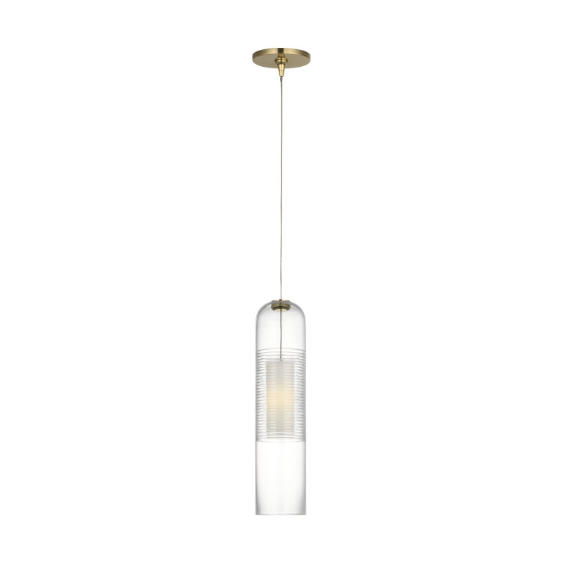 Leano 1 - Light LED Pendant, Hand-Rubbed Antique Brass