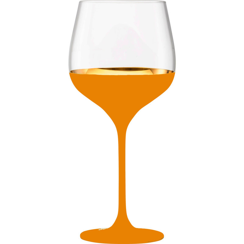 Oro Grand Burgundy Oro24K Largest Grand Burgundy Crystal 24K Gold Wine Glass, Zest Orange