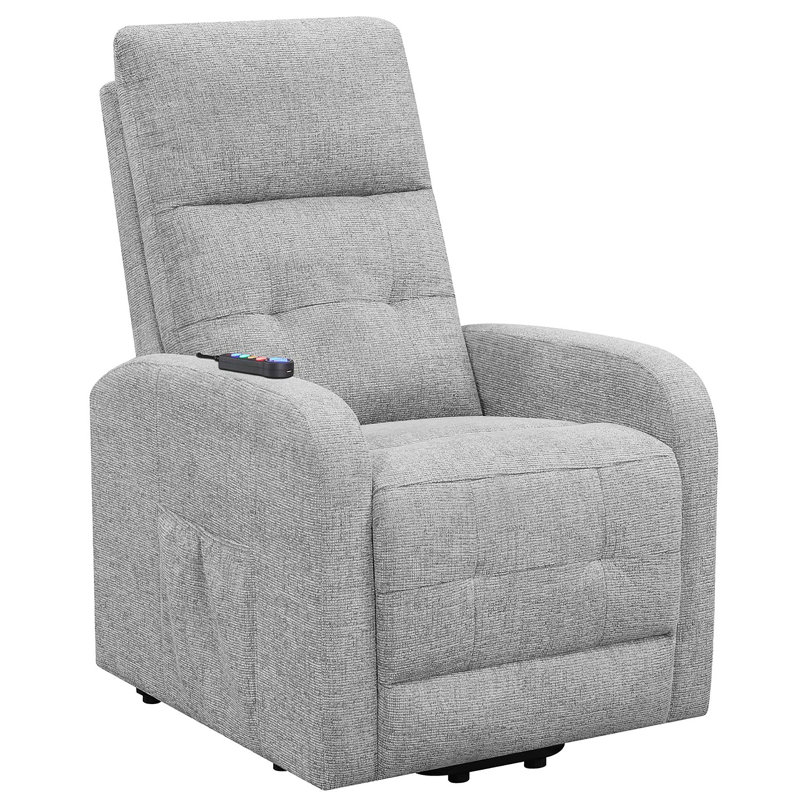 Fauteuil inclinable gris capitonné
