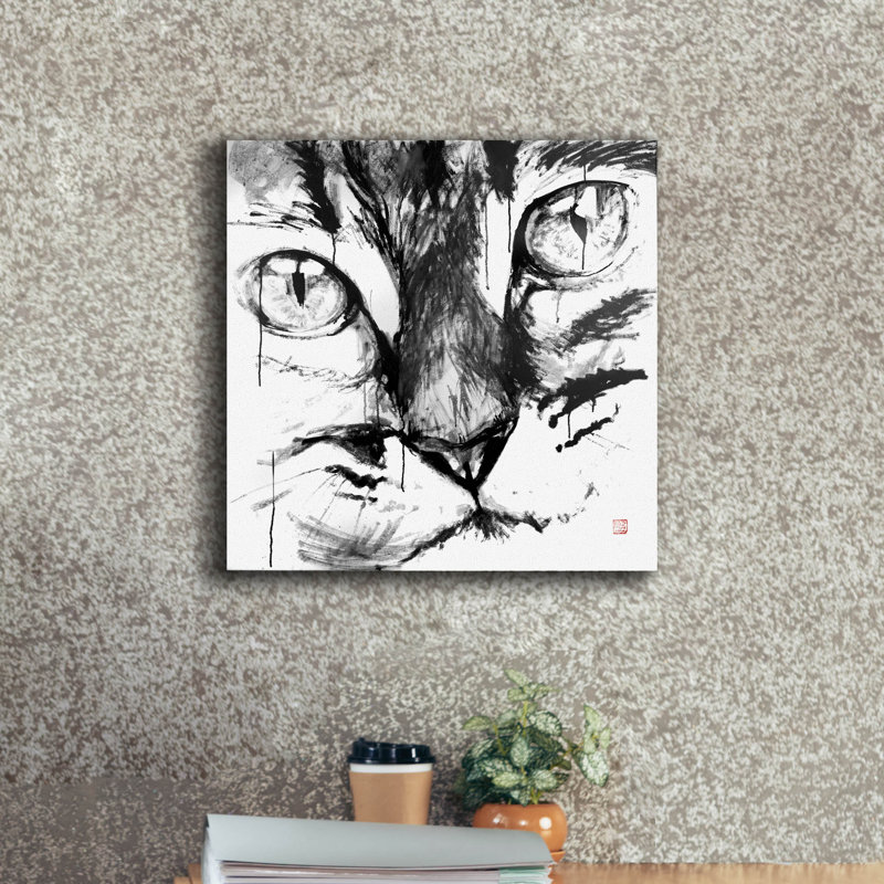 'Cat Face' by Pechane, Canvas Wall Art, 18" H x 18" W