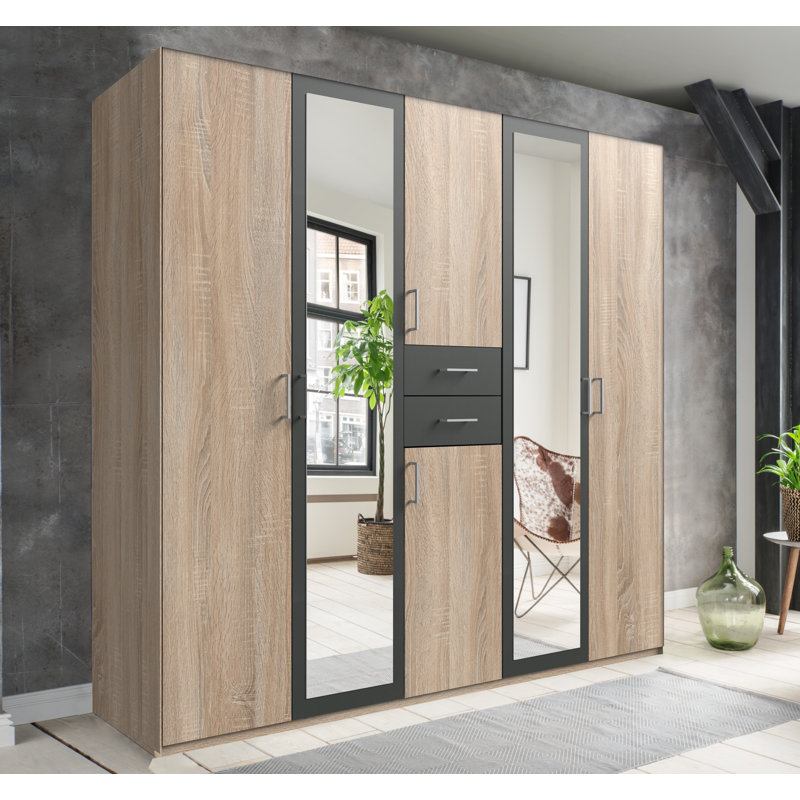 Sazerac 6 Door Manufactured Wood Wardrobe, Oak