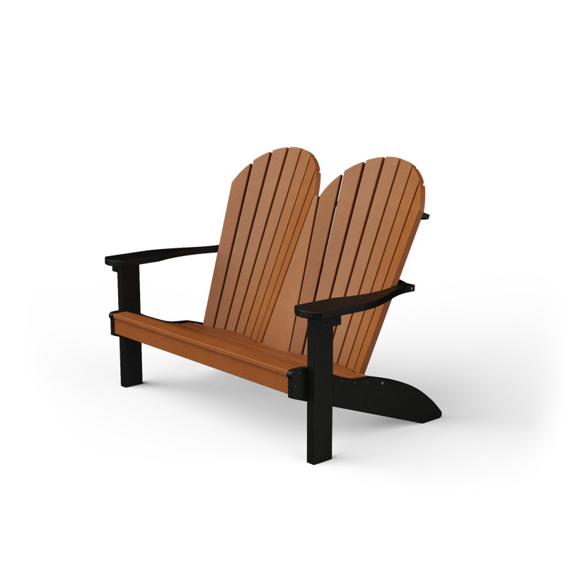 Banc de jardin en plastique Wisby, Cèdre/noir
