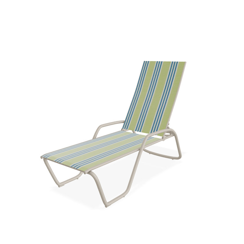 Outdoor Rust-Resistant Metal Chaise Lounge, Textured Desert, Limelite